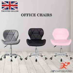 New Office Chair Computer PC Desk 360° Swivel Chair Adjustable Lift Leather UK - Picture 1 of 24