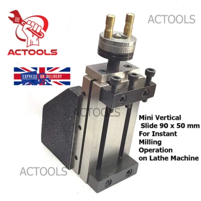ACTOOLS Mini Vertical Slide 90 x 50 mm For Instant Milling Operation on Lathe Machine
