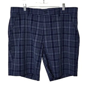 Rorie Whelan Golf Shorts Mens 40 Performance 9" Quick Dry Stretch Blue Plaid - Picture 1 of 9