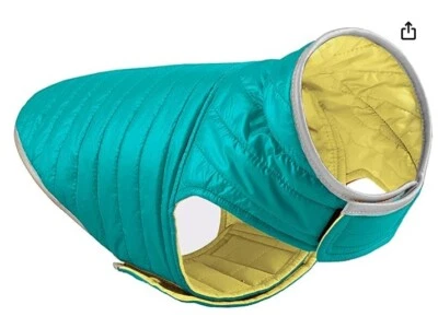 Pet Reversible Dog Large Quilted Coat Puffer Blue Yellow Vest Down Large - Image 1 of 4