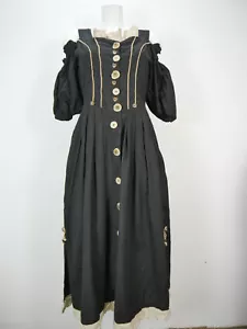Faszinierend schwarz mit Hirschhornknöpfen Landhaus Kleid Trachtenmode Gr.38 - Bild 1 von 5