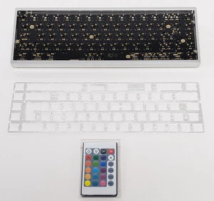 Drop X RED SCARF II+ VER.C 68-KEY CUSTOM KEYBOARD KIT, SILVER CASE, SILVER FEET, - Picture 1 of 9