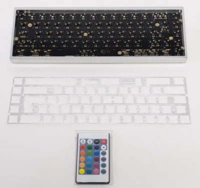Drop X RED SCARF II+ VER.C 68-KEY CUSTOM KEYBOARD KIT, SILVER CASE, SILVER FEET, - Image 1 of 4