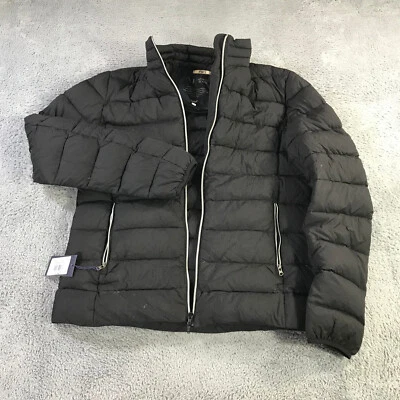 Armani Jeans Jacket Womens Large Down Quilted Puffer Black Jacket Coat Vintage V - Image 1 of 4