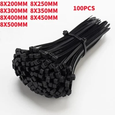 Correas de plástico autobloqueantes ajustables de nailon de 8 mm 100 piezas Foto 1 de 4