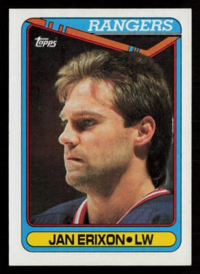 Jan Erixon 1990-91 Topps #187 New York Rangers Hockey Card - Image 1 of 2