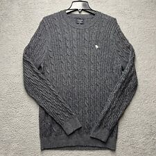 Abercrombie and Fitch Sweater Mens XL Gray Wool Blend Long Sleeve Cable Knit