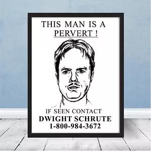 Framed The Office Dwight Schrute Pervert Flyer Replica Dunder Mifflin Gift Pam - Picture 1 of 4