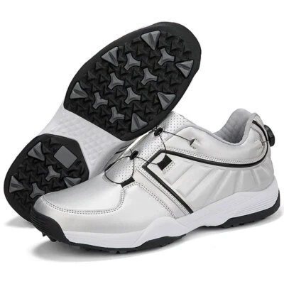 Zapatos de golf impermeables antideslizantes para hombres Zapatos de entrenamiento de golf para mujeres Tenis con cordones Foto 1 de 4