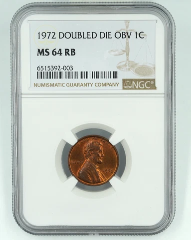 1972 Doubled Die Obv NGC MS64RB Lincoln Memorial Penny Cover
