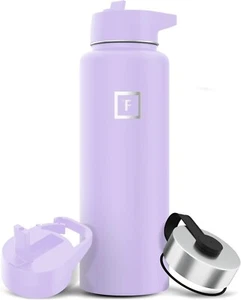 IRON °FLASK Camping & Hiking Bottle with 1 Lid - Stainless Steel - Lavender 40oz - Picture 1 of 8