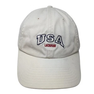EE. UU. Lacrosse Slideback Sombrero Beige Talla Única Ajustable Bordado Tapas Fácil - Imagen 1 de 10