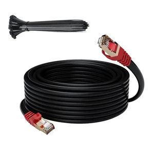 Cat 6E 7 Ethernet-Kabel für den Außenbereich 50 Fuß, Adoreen 10 Gbit/s 50 Fuß, schwarz - Bild 1 von 6