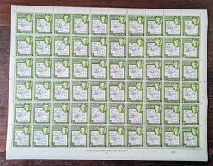 FALKLAND DEPS 1946-49 THICK MAP ½D COMPLETE SHEET OF 60 "SOUTH POKE" ERROR U/M - Picture 1 of 1