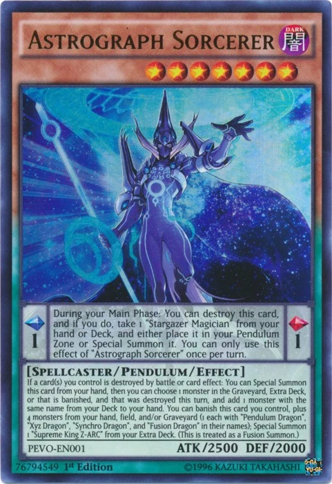 Astrograph Sorcerer - PEVO-EN001 - Ultra Rare - 1st Edition Near Mint Yugioh! Ca - Image 1 of 1