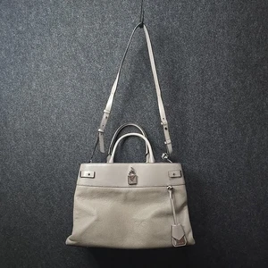 Michael Kors Gramercy Pearl Gray Pebbled Leather Handbag Shoulder Bag Purse Tote - Picture 1 of 10