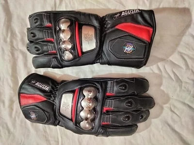 MV AGUSTA Motorbike Racing Leather Gloves Biker Motorcycle Leather Mens Gloves - Image 1 of 3