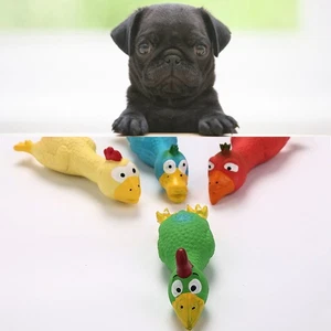 Mascota Perro Cachorro Gato Masticable Juguete Látex Natural Pollo Sonido Chirriante Juegos Juguetes - Imagen 1 de 16