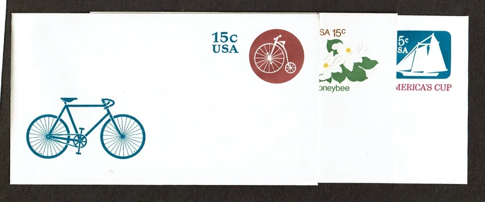 1980 U.S.STAMPED ENVELOPE 15c LOT OF 3 ENTIRE COVER  Sc#U597-9 MINT GEMS - Image 1 of 1