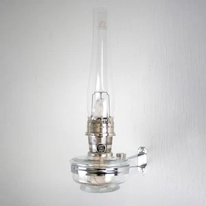 Aladdin Wall Mount Oil Lamp, Genie III Regency Fuel Lighting, Clear Glass,Nickel - Picture 1 of 5