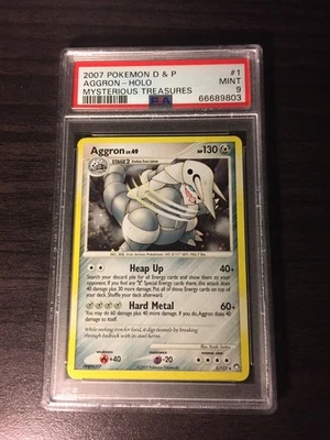 2007 POKEMON D&P MYSTERIOUS TREASURES AGGRON 1/123 HOLO PSA 9 MINT - Image 1 of 2