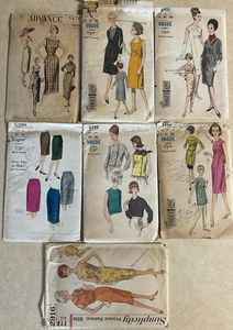 1950-60s Vogue & Simplicity Printed Patterns Dresses & Coats Lot of 7-Size 12-16 - Picture 1 of 10