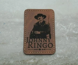 Tombstone - Johnny Ringo - Laser Engraved Iron-on Patches - Brown 2"x3" - Picture 1 of 2