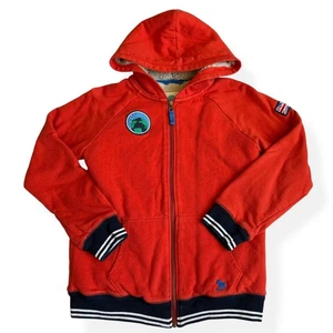 Mini Boden Space Sherpa Lined Orange Full-Zip Hoodie 9/10 - Picture 1 of 9