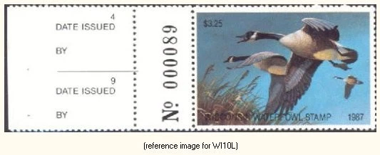 D2K Wisconsin Duck Stamp 1987 $3.25 w/left tab - Image 1 of 1