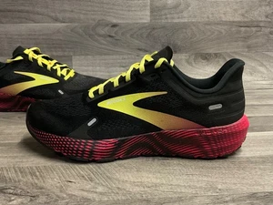 Brooks Launch 9 Running Shoes Mens 9 Black/Yellow/Pink - Neon Bright Low Top - Picture 1 of 10