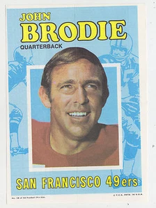 1971 TOPPS INSERT POSTER JOHN BRODIE SAN FRANCISCO 49ERS STANFORD PGA 18 PAPER - Bild 1 von 1