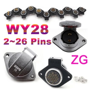 WY28 Waterproof Aviation ZG Sockets Cable Connector Adapter 2/3/4/7/8/9~26 Pins - Picture 1 of 26