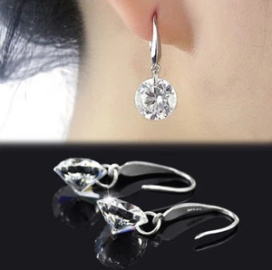 Damen-Ohrringe-Kristall-baumeln 925 Sterling Silber überzogene legierung - Bild 1 von 2