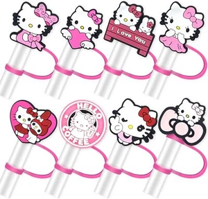 8Pcs 10mm Cute Straw Cover Caps for 30&40Oz Stanley Cup,Straw Topper for Tumbles - Picture 1 of 145