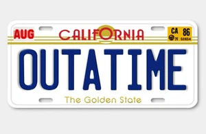 Back to the Future Delorean OUTATIME LICENSE PLATE ONLY BTTF one plate - Picture 1 of 3