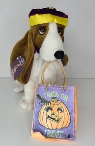 Vintage Applause Halloween Hush Puppies Basset Hound Dog Plush 12" NWT RARE - Picture 1 of 12