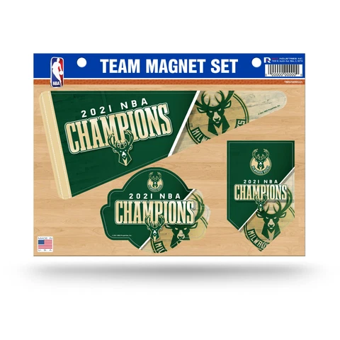 Milwaukee Bucks 2021 NBA Champions Team Magnet Set (3) NEW  Free Shipping! Cover