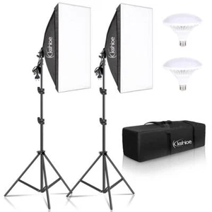 2 x Profi Fotostudio Softbox Set 50 x 70cm Dauerlicht Studioleuchte Tragetasche - Bild 1 von 10