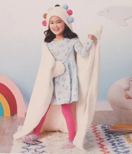 Manta con capucha Pillowfort Pom con guantes de mano incorporados niños 40x50 Oeko-Tex - Imagen 1 de 5