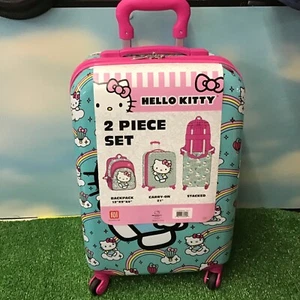 HELLO KITTY 2 PIECE 21” CARRY-ON SUITCASE WITH BACKPACK *NEW* - Picture 1 of 5