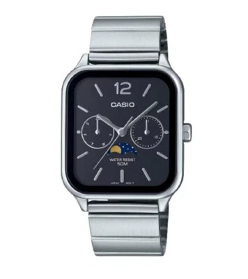 Casio MTP-M305D-1A Analog Moonphase Quartz Stainless Steel Band Men's Watch - Image 1 of 4