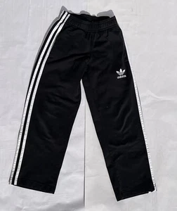Adidas Boys Black Sweatpants with Three White Stripes Size XS - Picture 1 of 2