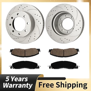 Front Drilled Brake Rotor & Pads For Ram 2500 3500 Dodge Ram 2500 Ram 3500 - Bild 1 von 14