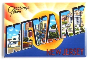 Greetings from Newark New Jersey FRIDGE MAGNET travel souvenir "style B" - Picture 1 of 3