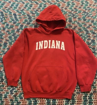 Indiana Hoosiers Sudadera con Capucha Roja Talla Mediana Universidad Universitaria NCAA Foto 1 de 4