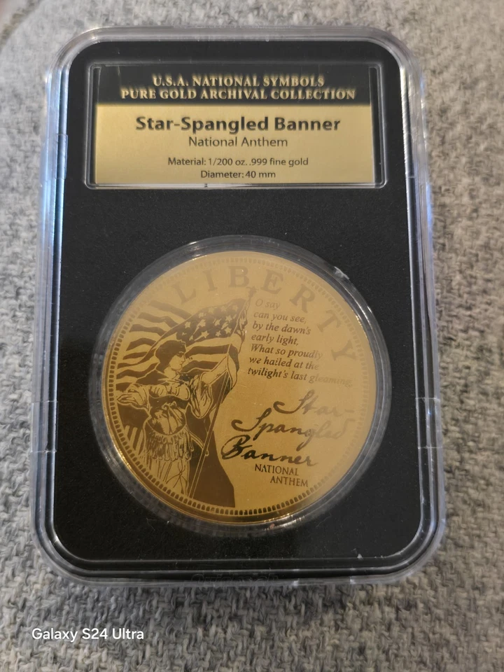 Medalla de oro American Mint Star Spangled Banner 1/200 OZ Foto 1 de 4