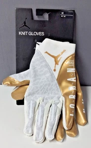 NIKE JORDAN VAPOR KNIT 4.0 ERWACHSENE MEDIUM RECEIVER FUSSBALLHANDSCHUHE, WEISS/GOLD - Bild 1 von 11