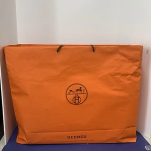 NEW CLASSIC ORANGE HERMES MED SHOPPING GIFT BAG 24” X 8” X 16” LUXURY - Picture 1 of 6
