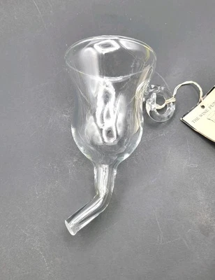 Caño curvo embudo de vino de cristal soplado a mano de vidrio peregrino con mango Foto 1 de 4