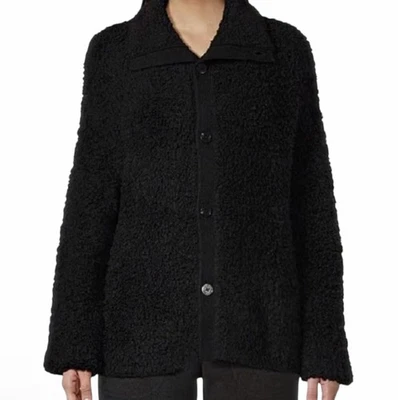 UGG $188 Black Alaura Cloudfluff Sweater Button up Mock Neck Wool Cardigan L NEW - Image 1 of 4